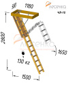 Деревянная чердачная лестница ЧЛ-15 600х1200 - превью фото 2
