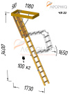 Деревянная чердачная лестница ЧЛ-22 600х1200 - превью фото 2